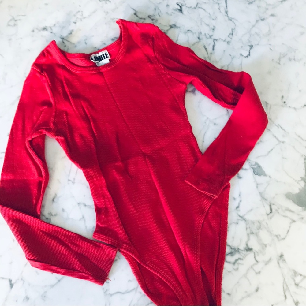 Red Long Sleeve Bodysuit